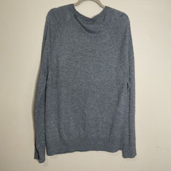Banana Republic Grey Wool Blend Long Sleeve CrewNeck Sweater Men Size L Pullover - Picture 8 of 9